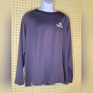 Mossy Oak Grey Long Sleeve Shirt  Outdoors. Front Label Mossy Oak Properties.